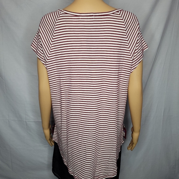 MAEVE by ANTHROPOLOGIE RED STRIPED FLORAL TOP EUC MEDIUM - Picture 4 of 7